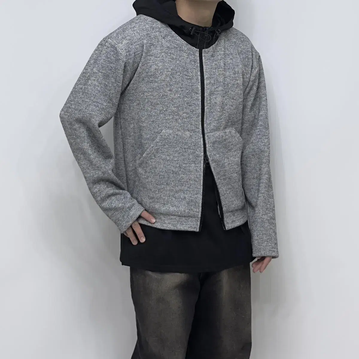 Men's Gofcore Knit Hooded Zip-Up (2colors)