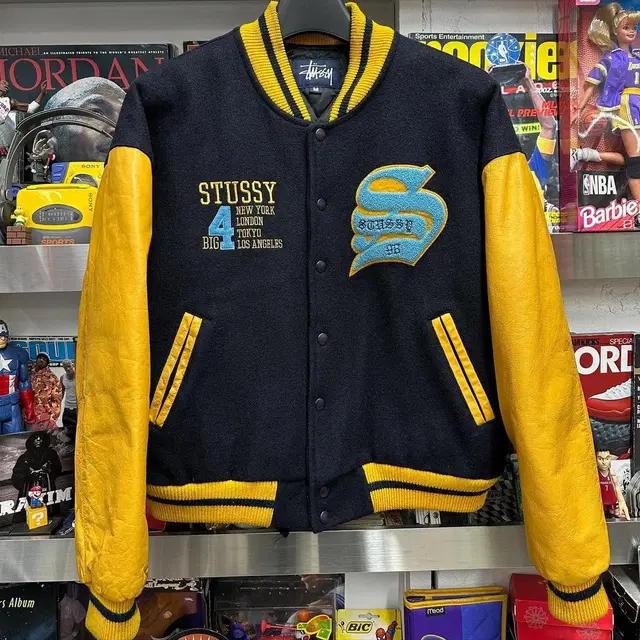 90s stussy big 4 varsity jk 올드 스투시 바시티