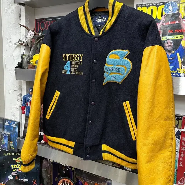 90s stussy big 4 varsity jk 올드 스투시 바시티