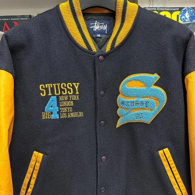 90s stussy big 4 varsity jk 올드 스투시 바시티