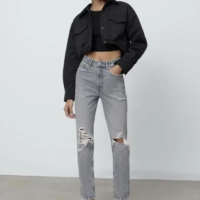 Zara : 패딩크롭재킷