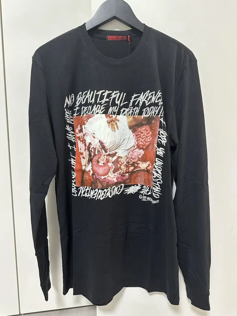 Homme boy Beautiful Farewell tee 블랙 옴므보이