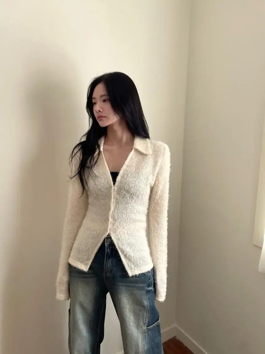 Worn Damien Fur Open kara Cardigan