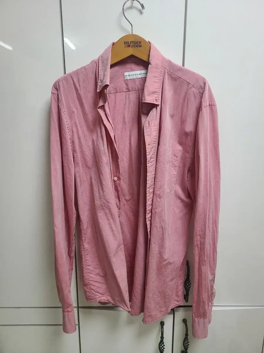 Giordano / Poplin Shirt Pink / XL