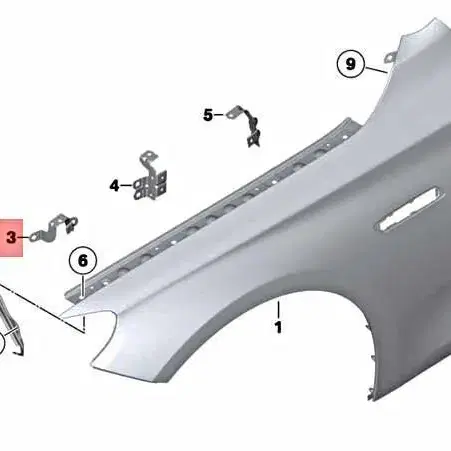 BMW 550i 측면 패널 브래킷(정품 미사용)41357230570