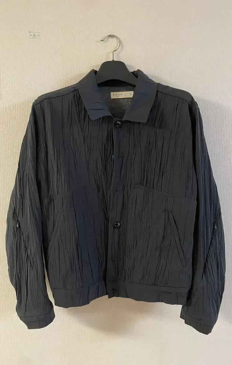 노운 wrinkle wide jacket charcol