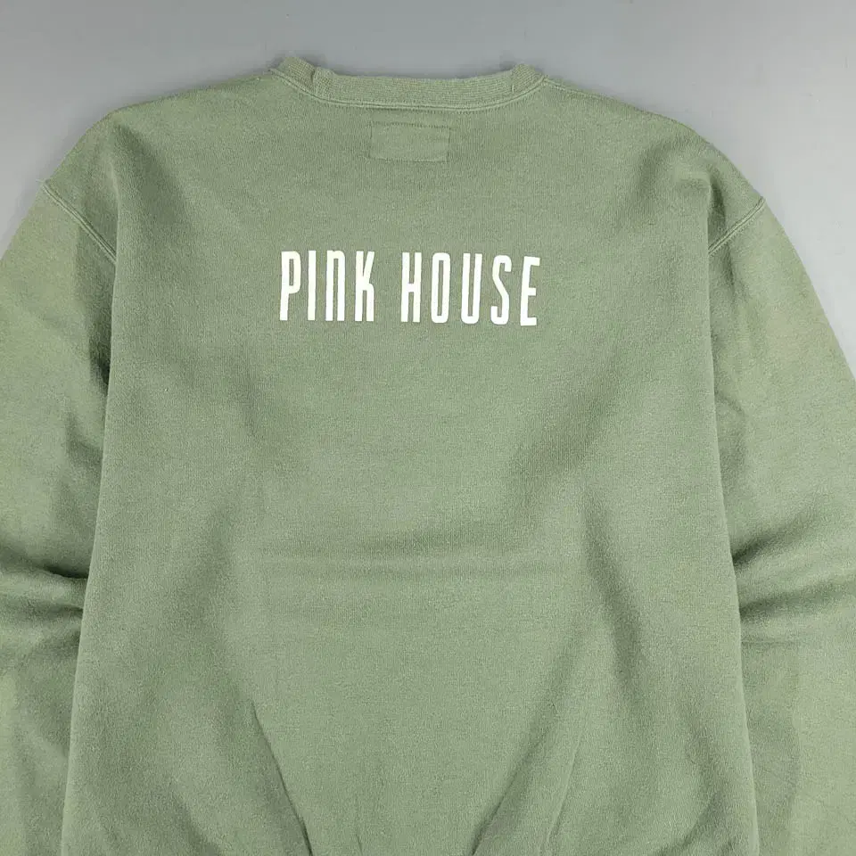 PINK HOUSE 핑크 하우스 피그먼트 그린 멀티컬러 스펠 프린팅 코튼