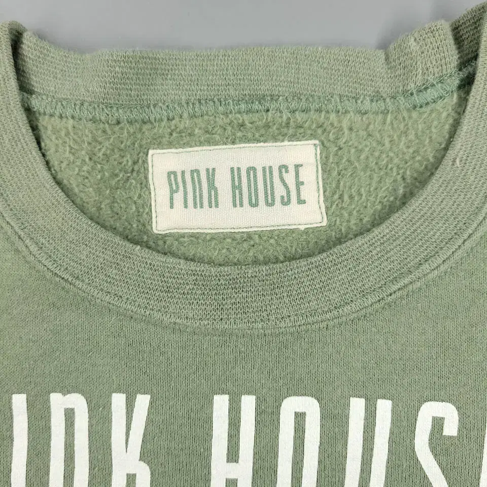 PINK HOUSE 핑크 하우스 피그먼트 그린 멀티컬러 스펠 프린팅 코튼