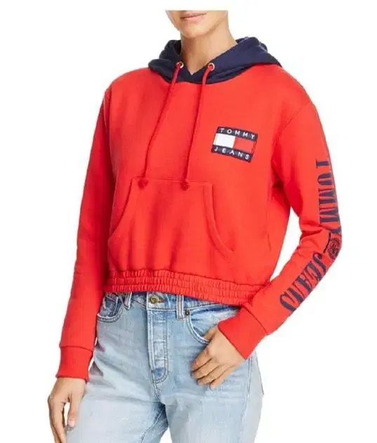 (size S) Tommy Hilfiger Cropped Brushed Hoodie