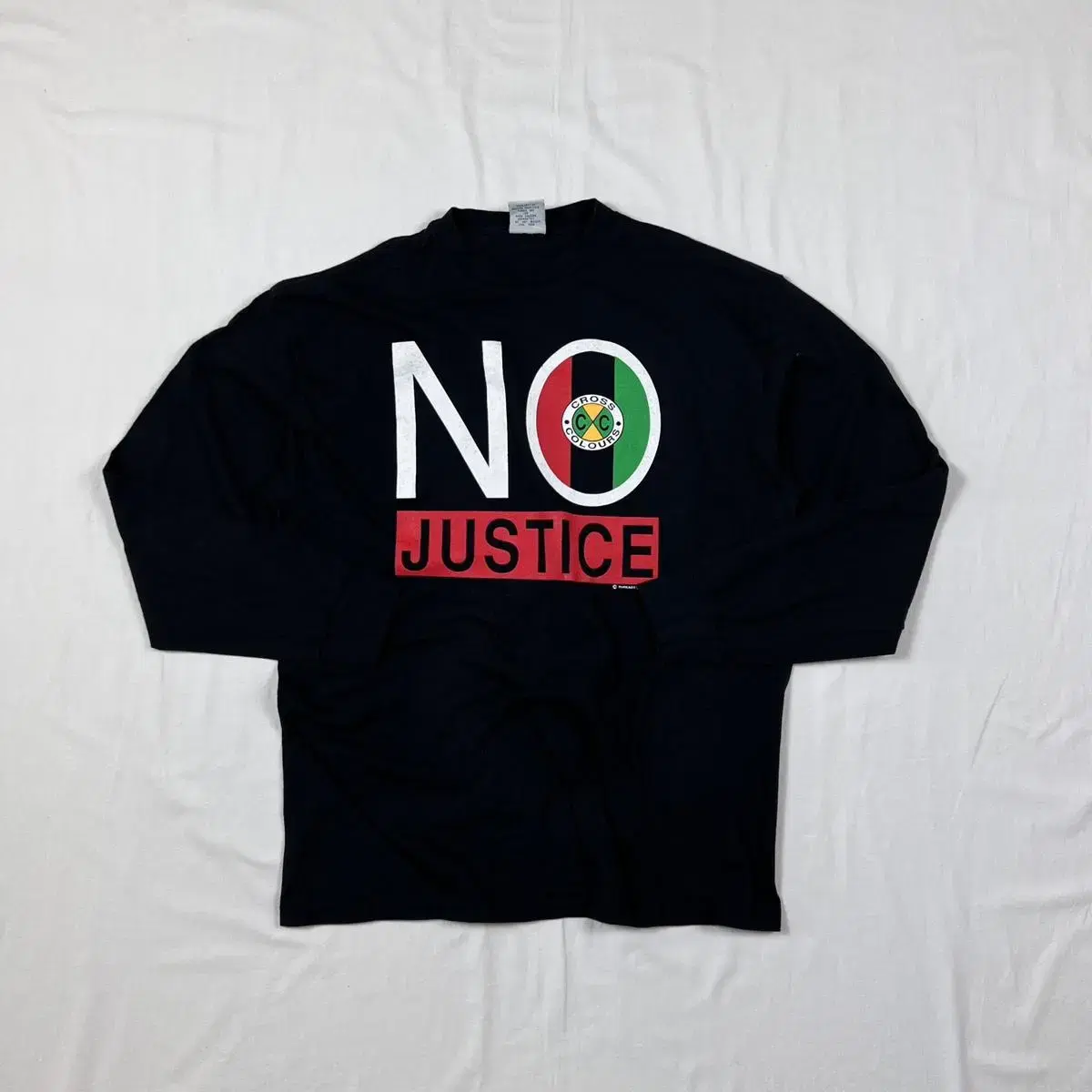 90s Crosscurrents No Justice No Piece Big Logo Long Sleeve Tee