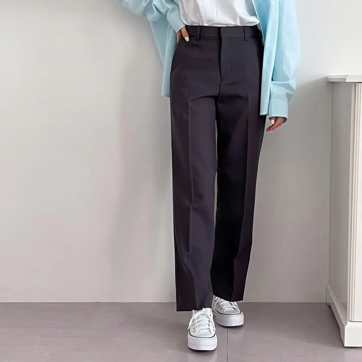 Unisex semi-wide slacks 6 colors