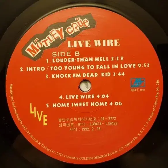 Motley Crue - Live Wire LP