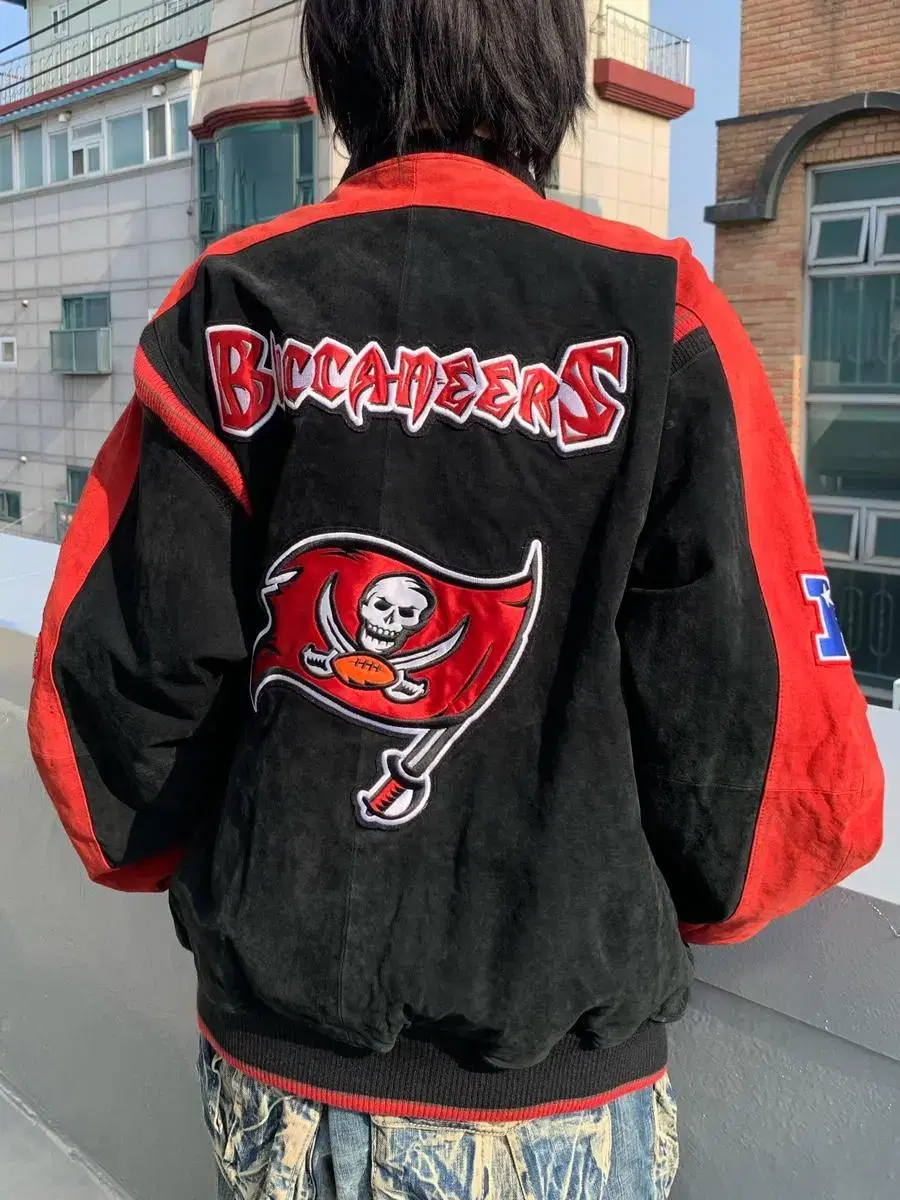 NFL Tampa Bay Buccaneers Suede Varsity Jacket