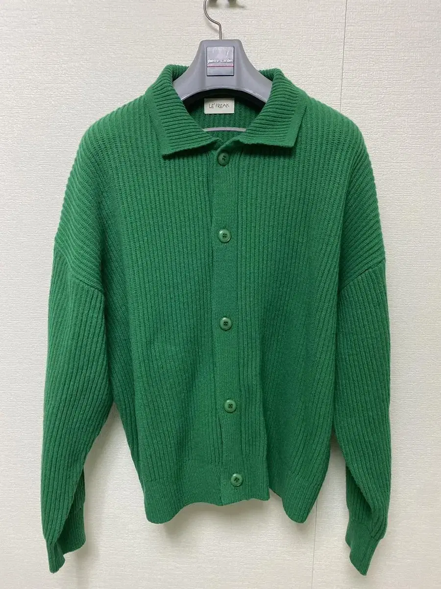 LE FREAK Green Knit Cardigan