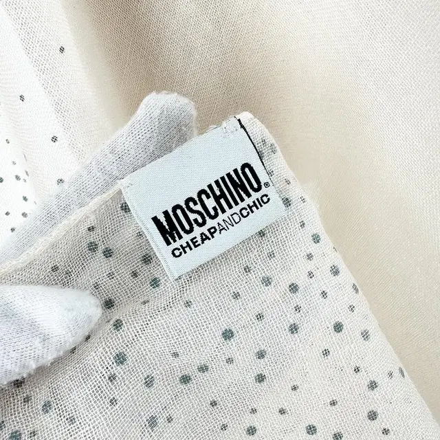 모스키노 MOSCHINO 장식 숄 스카프 울 실크 빈티지 (15532)