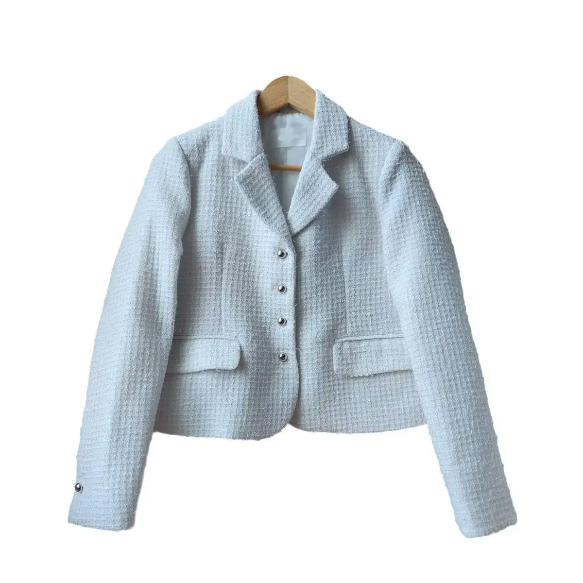 Wing Yarn Waffleweave Tweed Jacket (white)