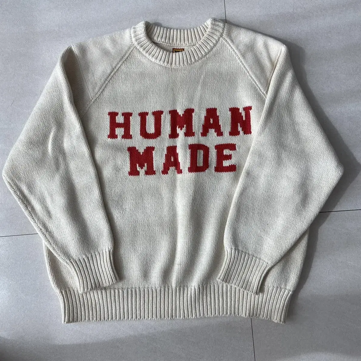 [L] 휴먼메이드 humanmade 래글런 호랑이 니트 스웨터