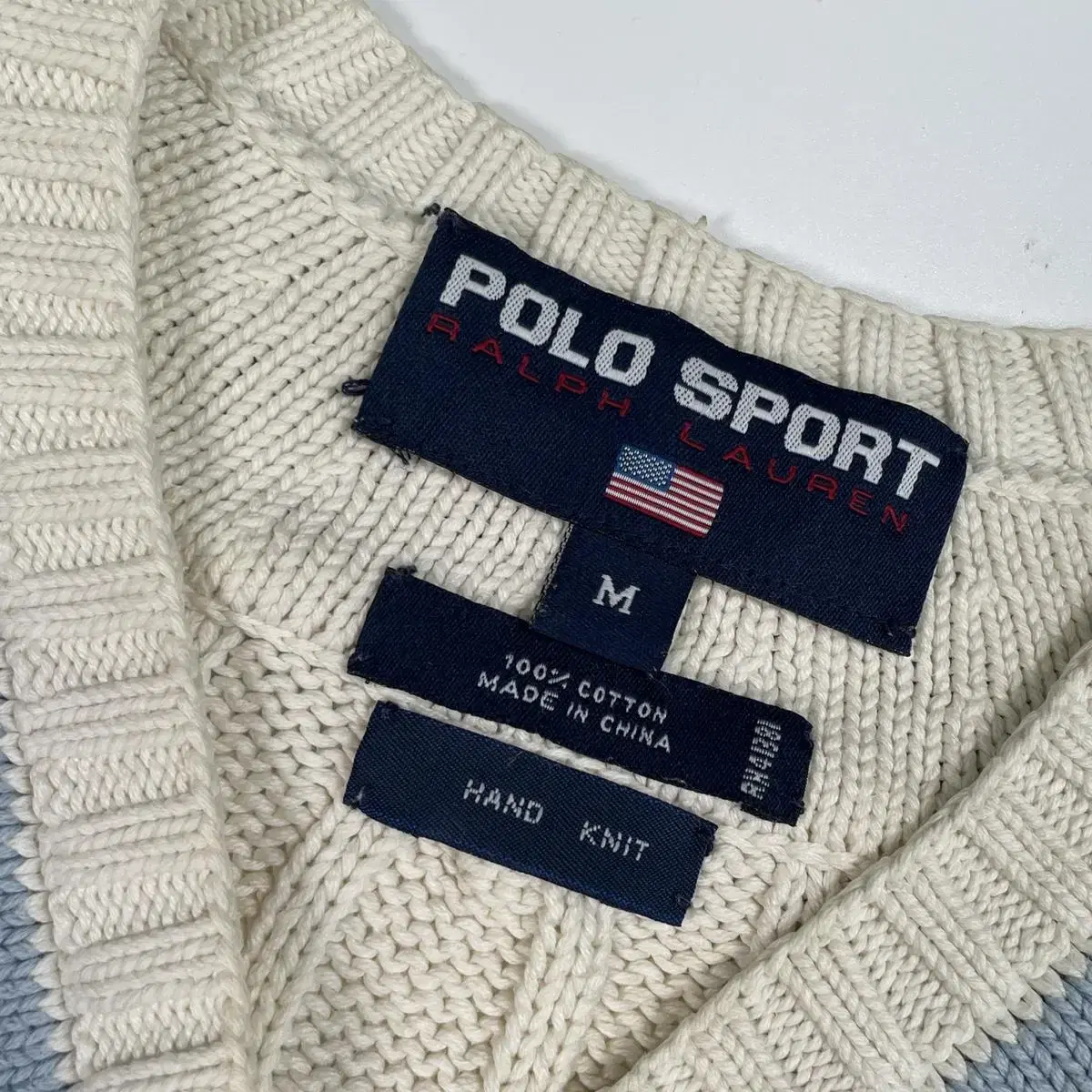 90s Polo Sports 폴로 스포츠 크리켓 핸드 니트 스웨터