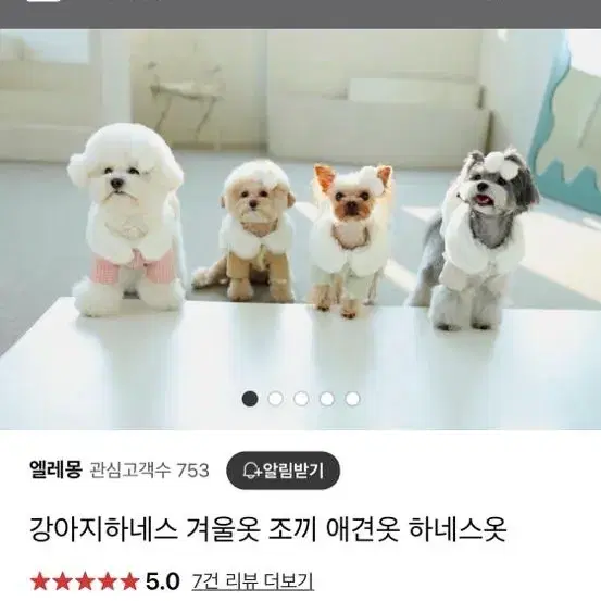 엘레몽 강아지 하네스겸 겨울옷