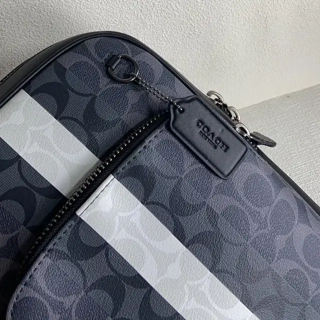 코치COACH c3229 남성용 코팅 캔버스 래더 회색엄 팩 스트라이프