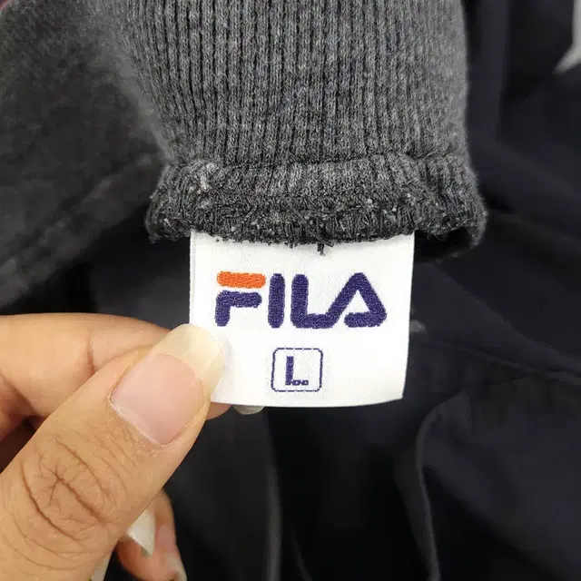 FILA 필라 휠라 JP 네이비 그레이로고 7부 밴딩 나일론혼방 기능성