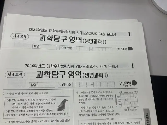 강대모의고사K 생명 22&24회