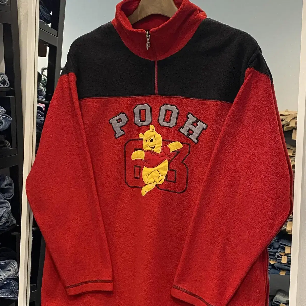 Disney 디즈니 POOH 하프넥 후리스