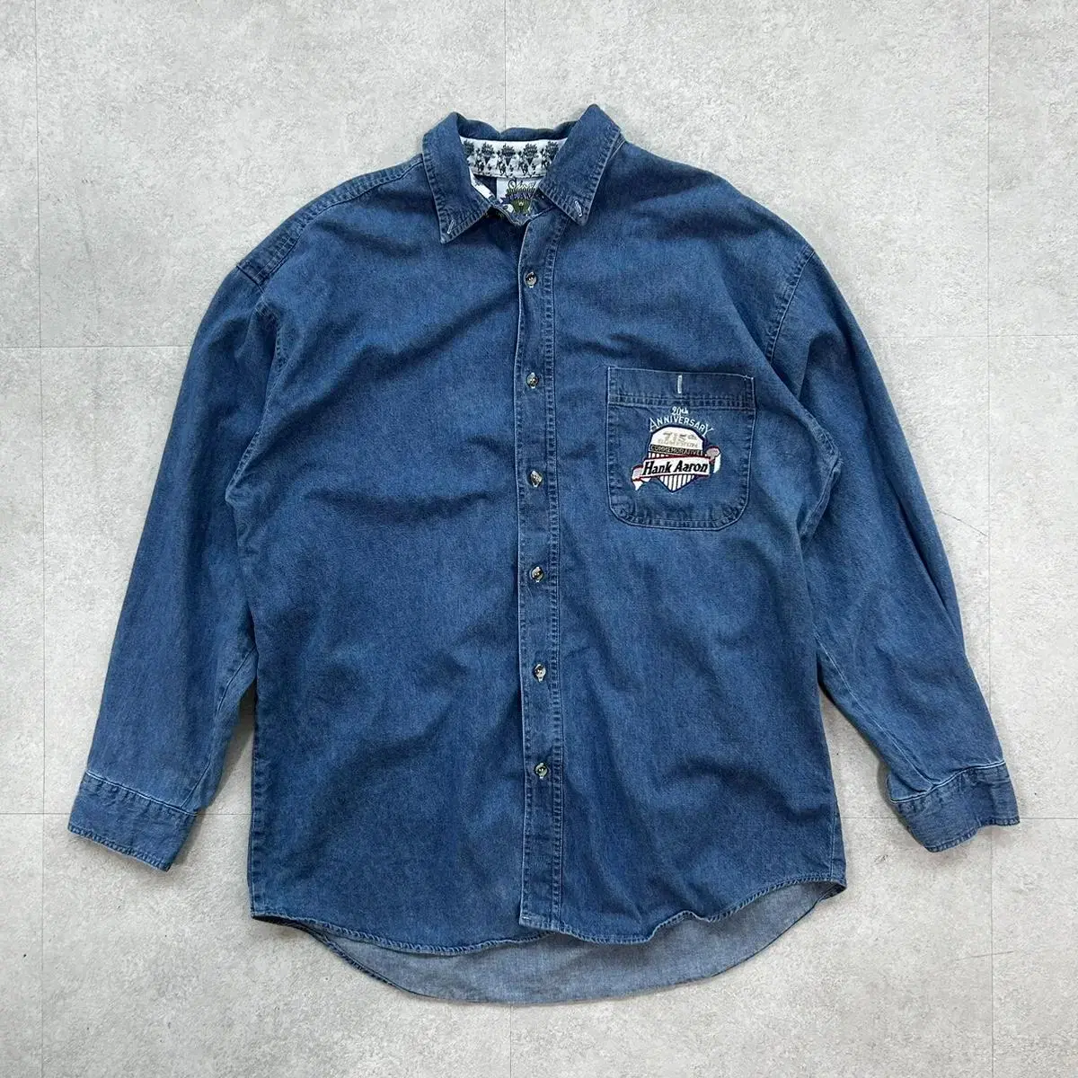 90s USA vintage denim shirt L