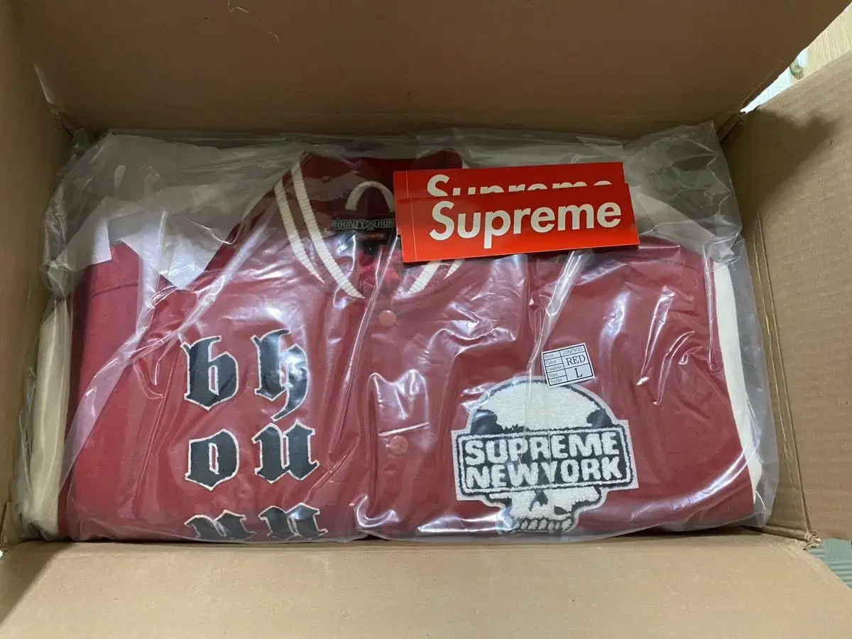 23FW Supreme Bounty hunter Varsity Jacket Red L