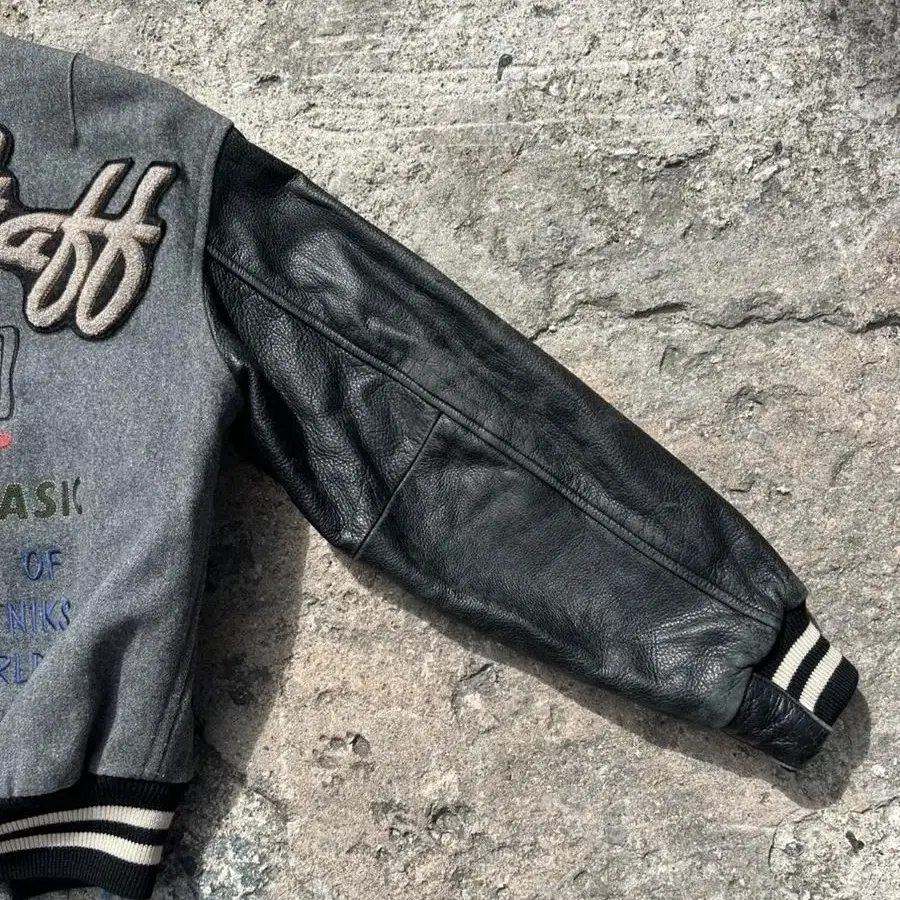 90s Ixi:z Letterman Wool Leather 바시티자켓