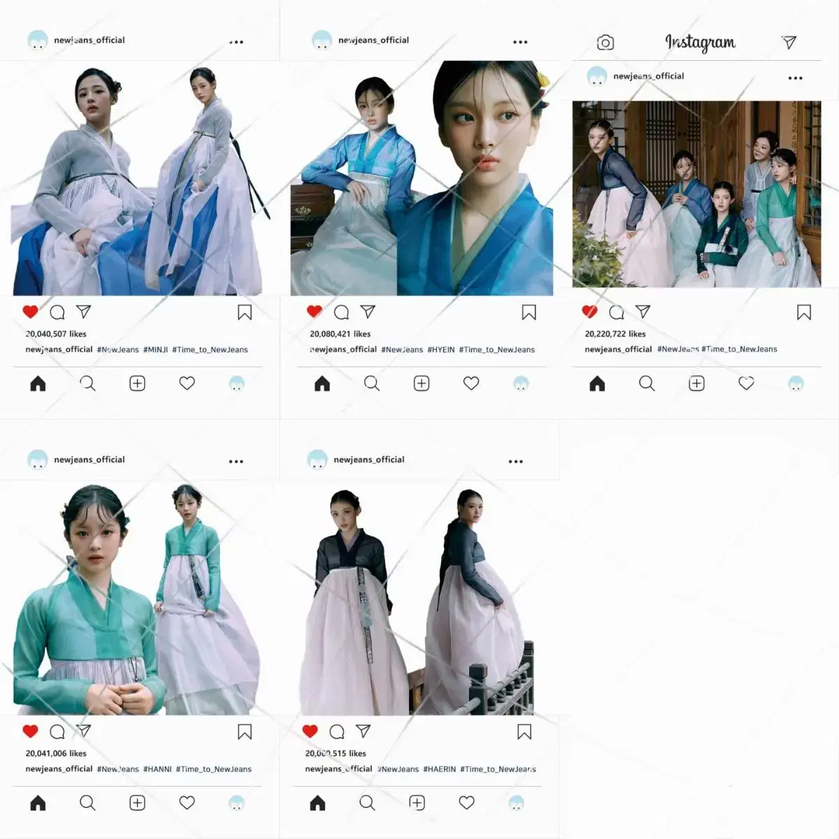 [In Stock] new jeans Hanbok Transparent Photo Card Set