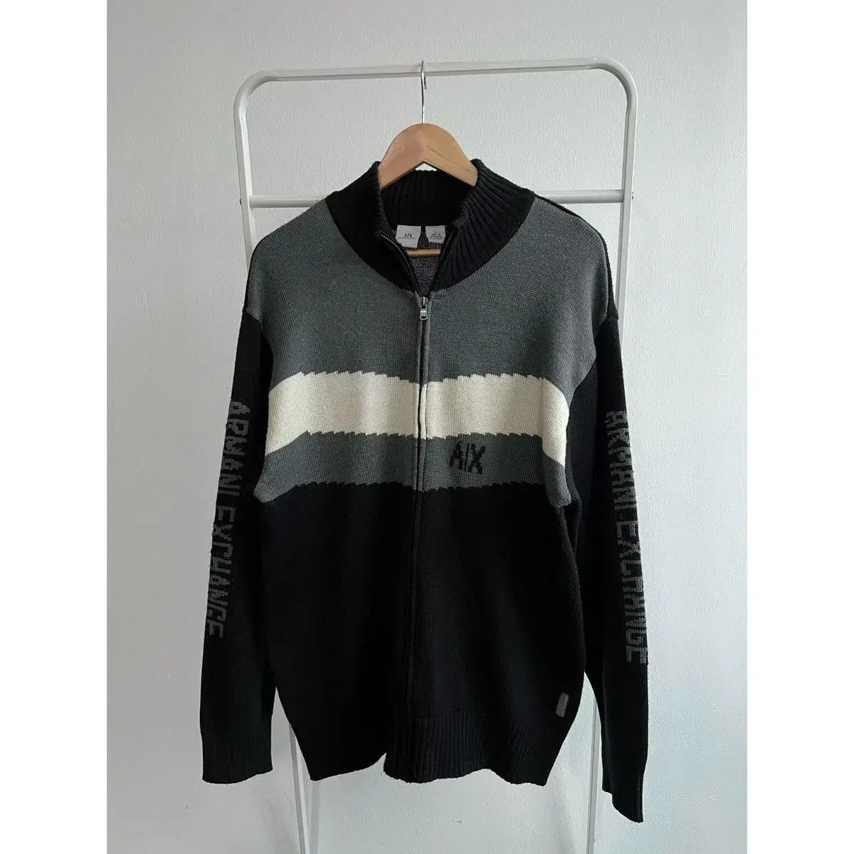 Armani Exchange Monochrome Zip-up Knit