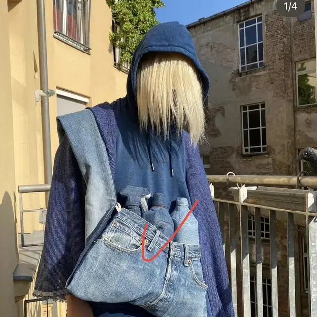 블레스 BLESS No 73 데님 샤시백 Denim sashbag