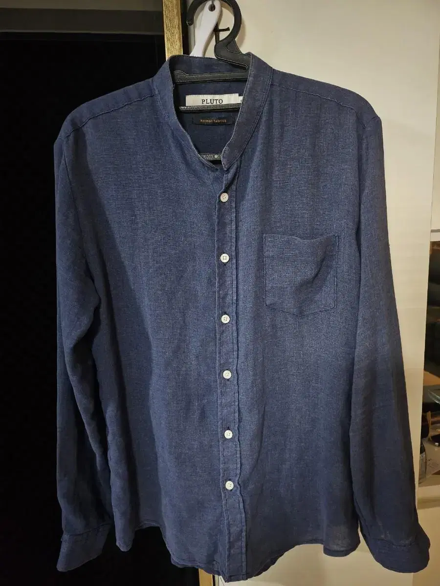 PLUTO Navy linen shirt size m