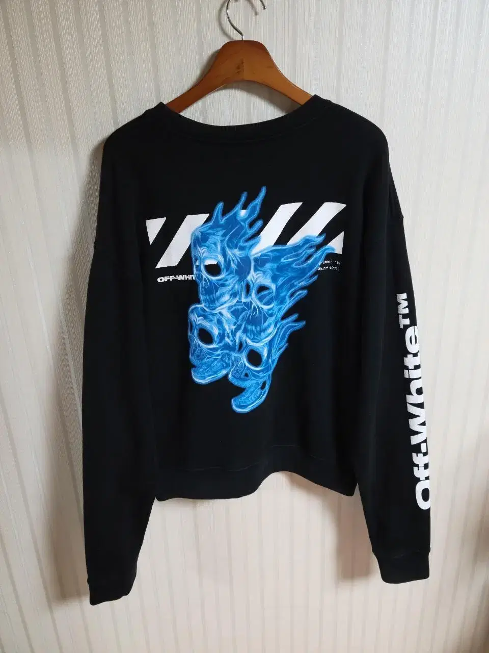 [S] Off-White bloo Skull Arrow Man-to-Man