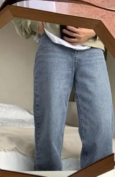 98 Degrees C Weldon Faded Bloo Wide Denim S Jeans Straight Fit