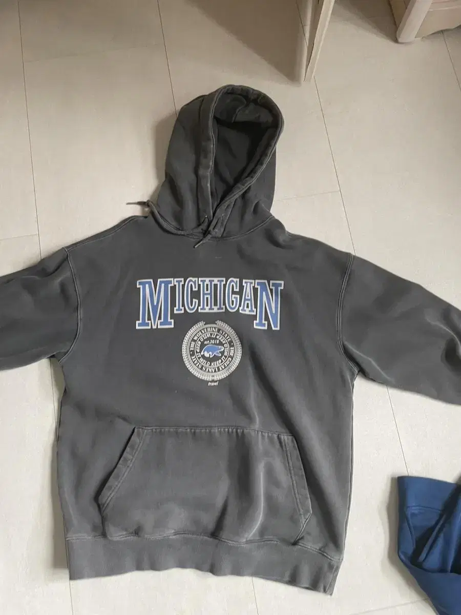 Michigan Wolverines Pigmented Hoodie Black Charcoal M