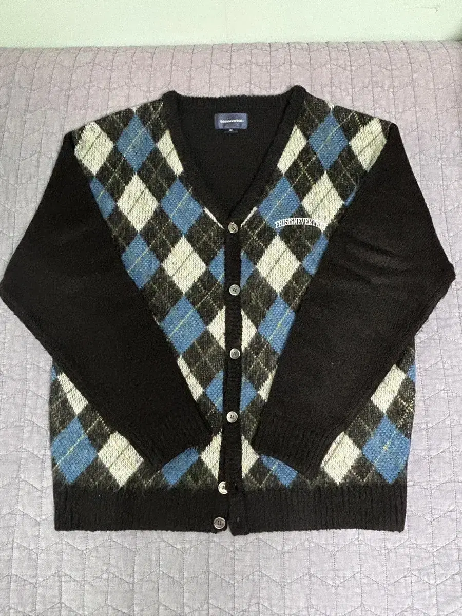 Dinedat Argyle Cardigan L