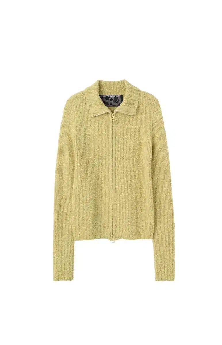 스컬프터 SCULPTOR Boucle Knit Zip-Up Lemon