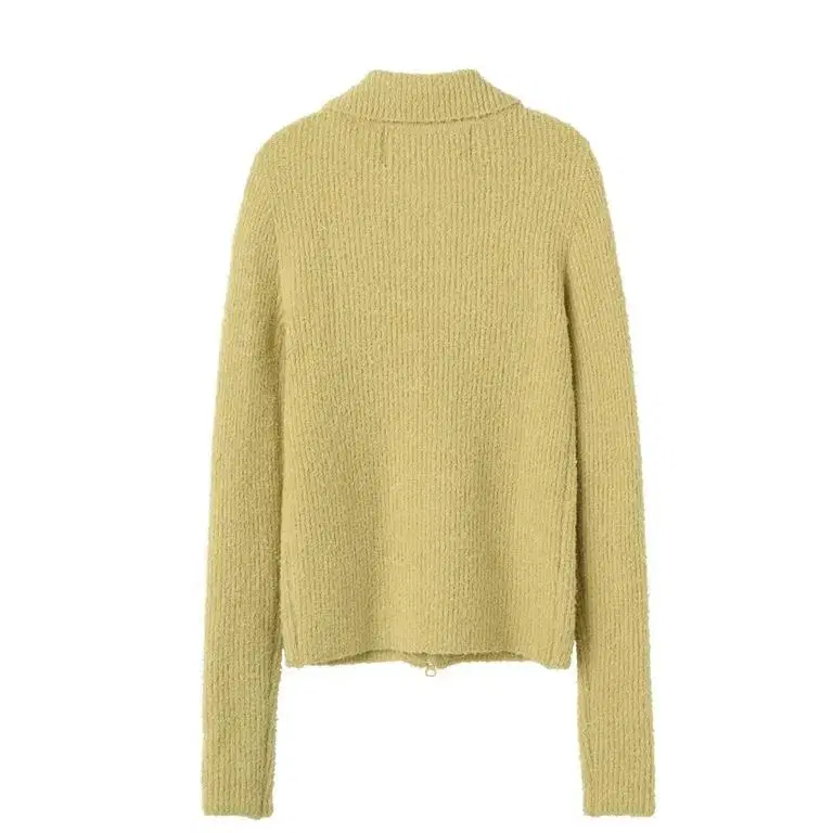 스컬프터 SCULPTOR Boucle Knit Zip-Up Lemon