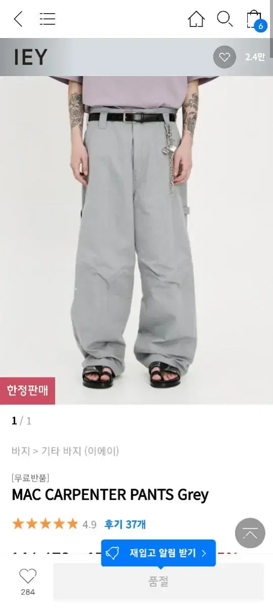 IEY IEY Mac Carpenter pants gray M