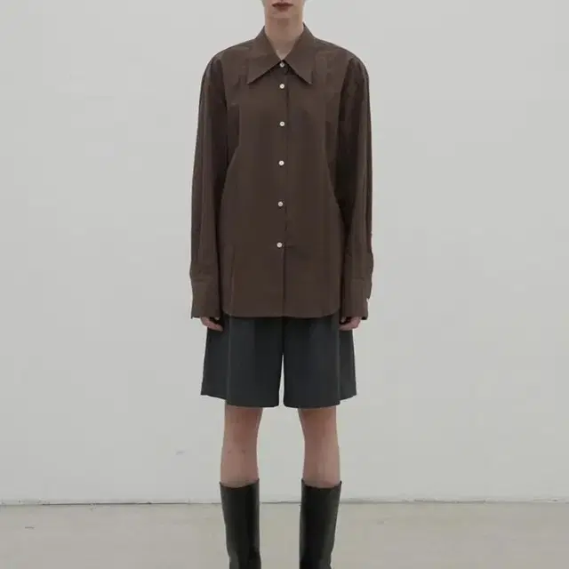 모헤 pintuck shirt(brown)