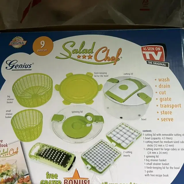 genius salad chef 9piece set만능야채요리세트 새상품