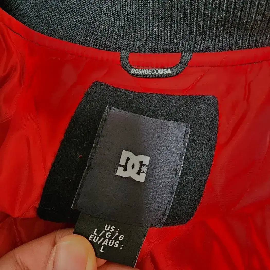 DC SHOES 보드 바시티 야구 점퍼 울 야구 점퍼 라지