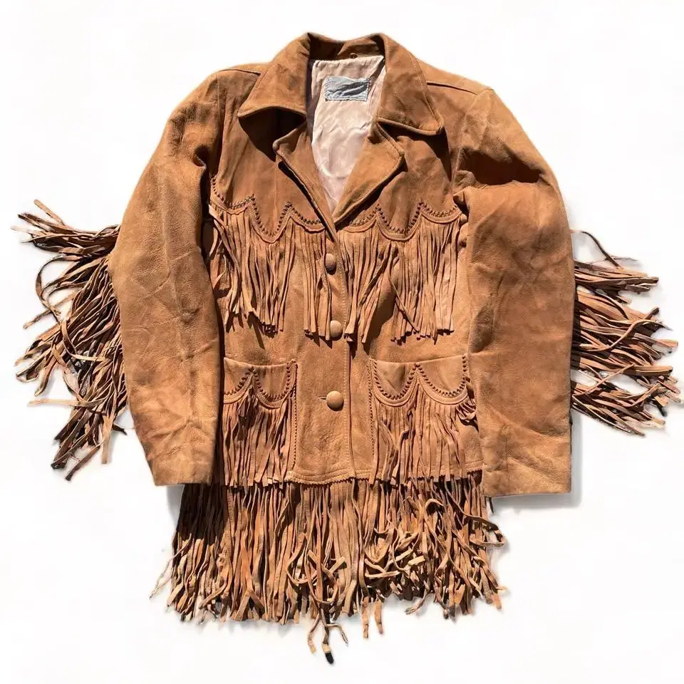 60s pioneer wear hippie fringe jacket