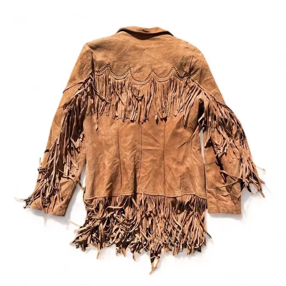 60s pioneer wear hippie fringe jacket