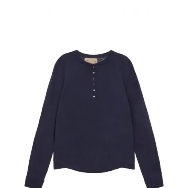 마뗑킴 긴팔 티셔츠 PIGMENT HENLY NECK NAVY