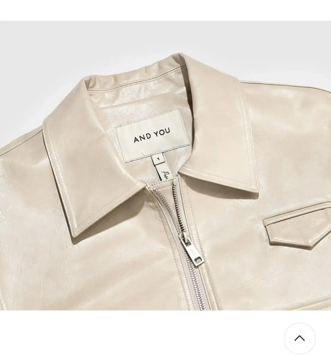 앤유 Leather crop jacket (Light beige)