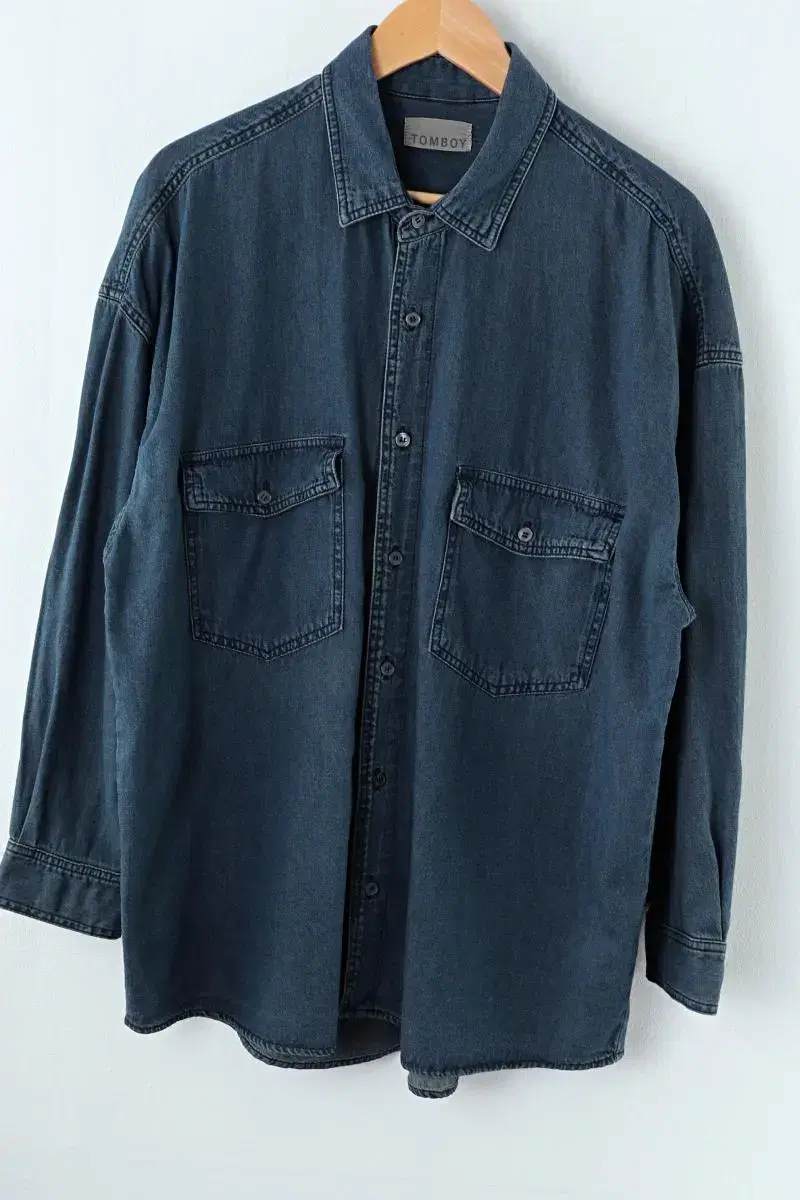 (L) Tomboy Shirt Southern Denim Old School EO Vintage