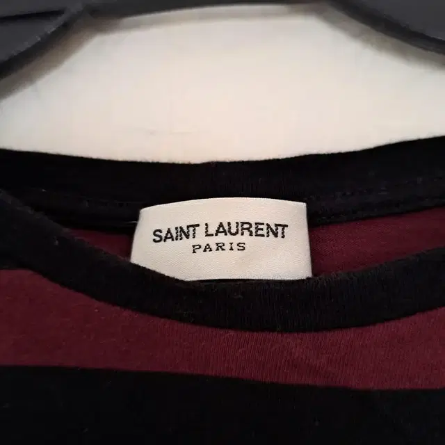 생로랑[Saint Laurent] 2014SS 버건디 스트라이프 티